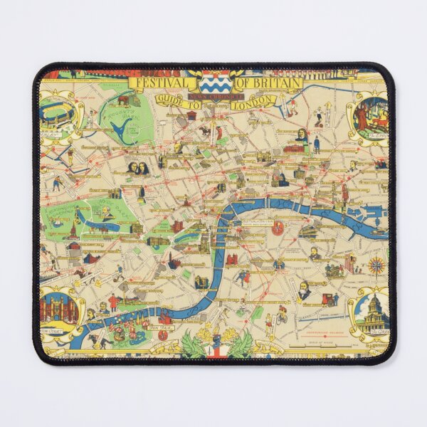 Item preview, Old London Historical Vintage Pictorial Map of London 1951 designed and sold by cutesy.