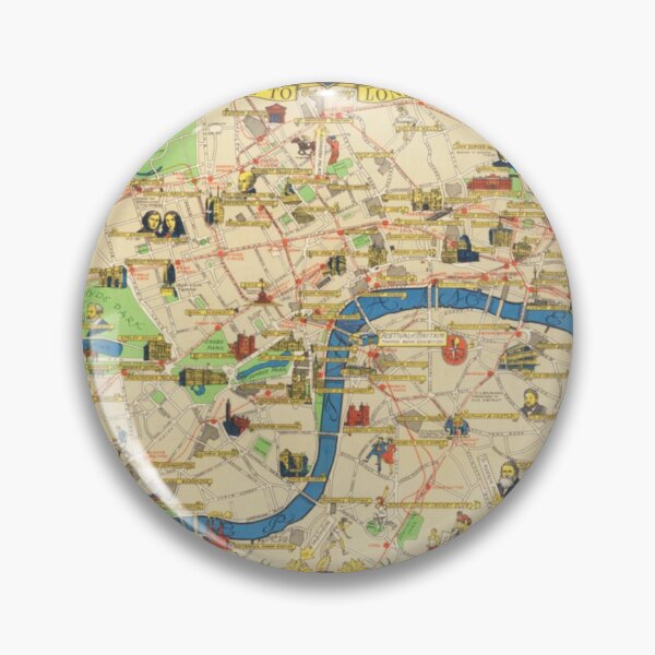 Item preview, Old London Historical Vintage Pictorial Map of London 1951 designed and sold by cutesy.