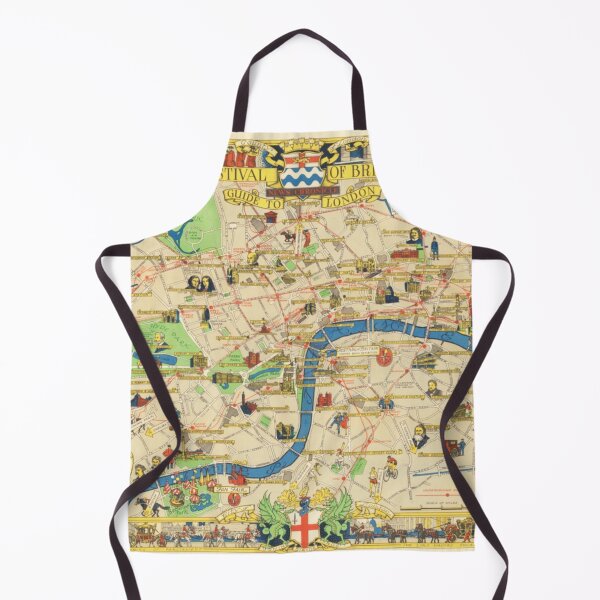 Item preview, Old London Historical Vintage Pictorial Map of London 1951 designed and sold by cutesy.
