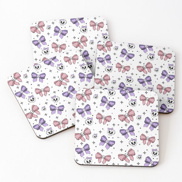 Item preview, skull and bows print in pastel goth designed and sold by sofiahawk.