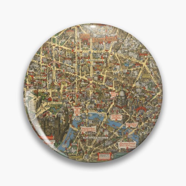 Item preview, Old Pictorial Map of London Birdseye View London 1938 Vintage designed and sold by cutesy.