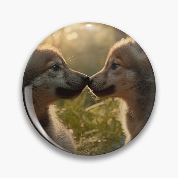 Item preview, Two Wolf Pups Touching Noses designed and sold by NoWayy.