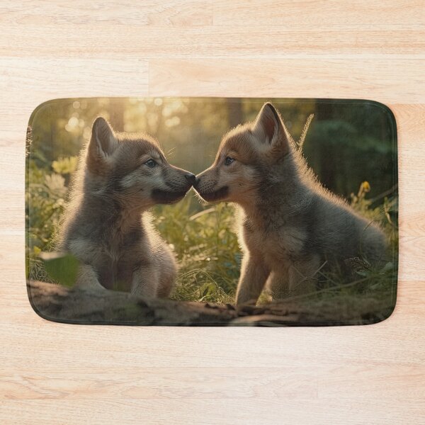 Item preview, Two Wolf Pups Touching Noses designed and sold by NoWayy.