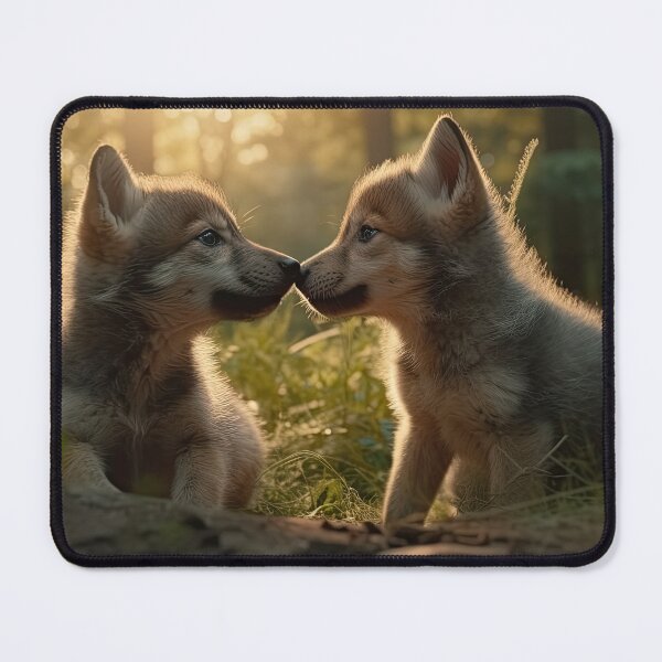 Item preview, Two Wolf Pups Touching Noses designed and sold by NoWayy.