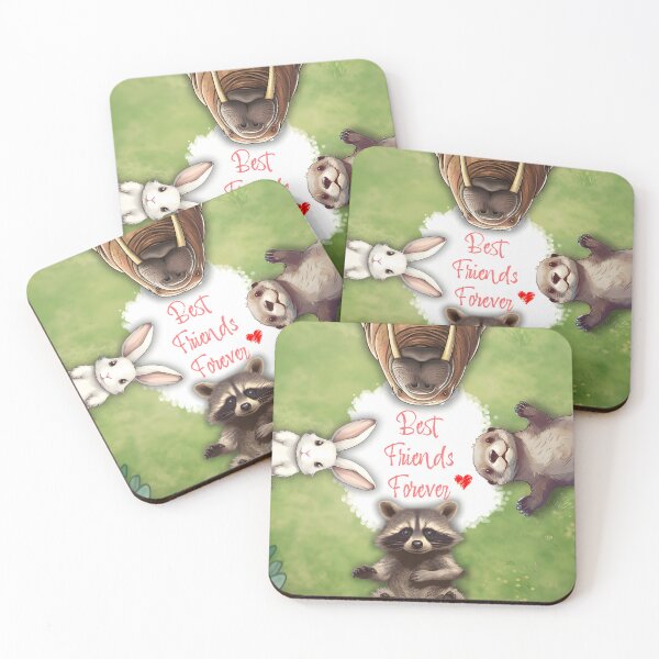 Item preview, Eternal Bonds: Best Friends Forever Illustration raccoon,rabbit,otter and walrus designed and sold by Blackstylez.