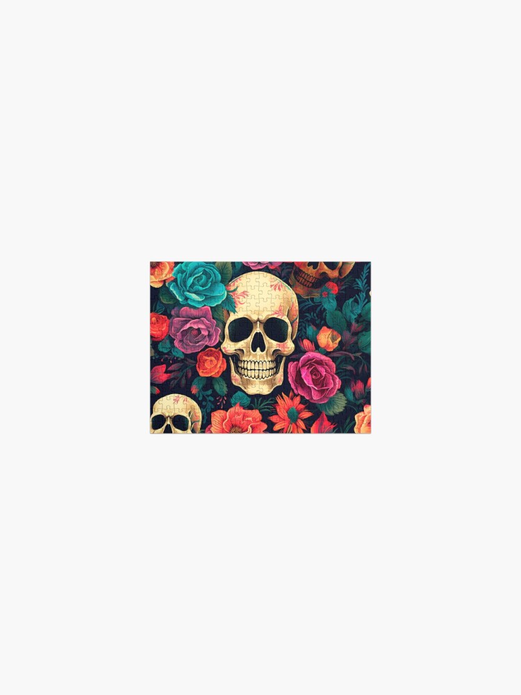 Floral Enigma: Skull and Flower Pattern