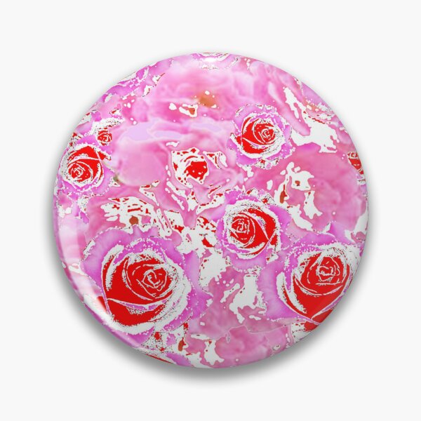 Item preview, RED ROSES PATTERN ABSTRACT PINK-WHITE ART designed and sold by sharlesart.