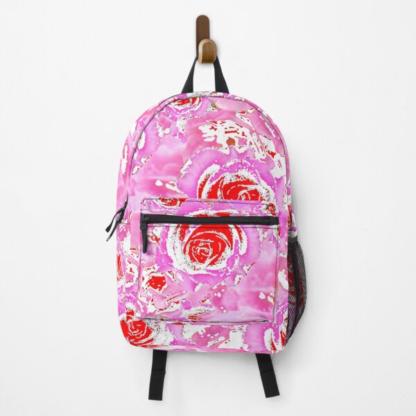Item preview, RED ROSES PATTERN ABSTRACT PINK-WHITE ART designed and sold by sharlesart.