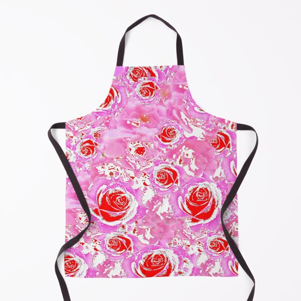 Item preview, RED ROSES PATTERN ABSTRACT PINK-WHITE ART designed and sold by sharlesart.