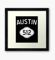 Austin 512 Texas Vintage Area Code Framed Print