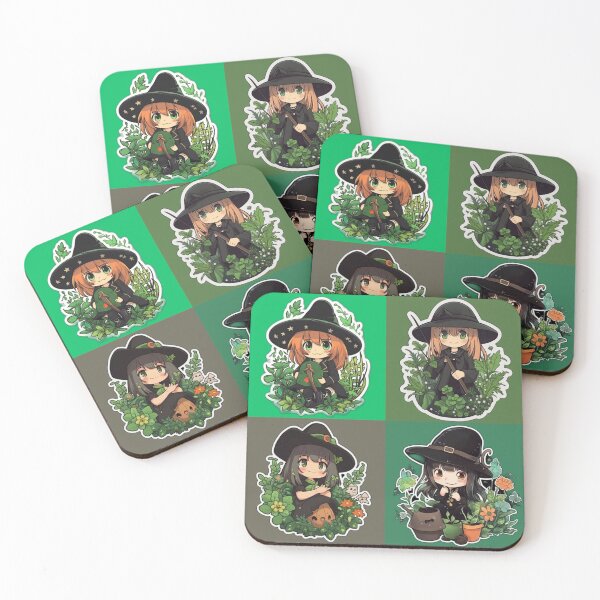 Item preview, Green Witch Pattern | Kawaii, Anime, Manga, Cute, Happy, Floral, Garden designed and sold by FantasySoul.