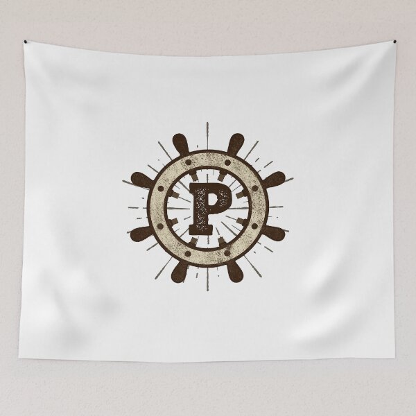 Item preview, Monogram P Vintage Ship Wheel  designed and sold by simplymonogram.