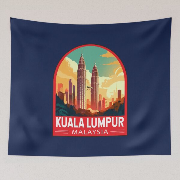 Item preview, Kuala Lumpur Malaysia Travel Retro Emblem designed and sold by KrisSidDesigns.