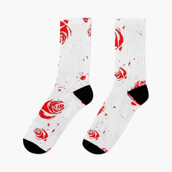 Item preview, RED ROSES ABSTRACT PATTERNS WHITE ART designed and sold by sharlesart.