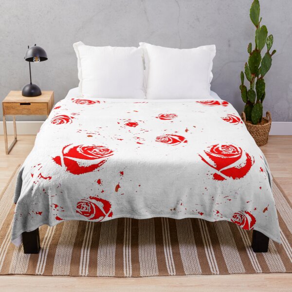 Item preview, RED ROSES ABSTRACT PATTERNS WHITE ART designed and sold by sharlesart.