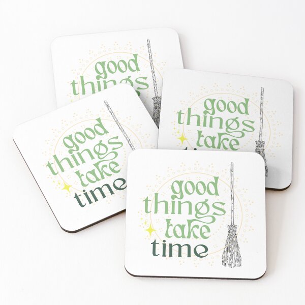 Item preview, Good Things Take Time Green Broomstick designed and sold by WrenCemetery.