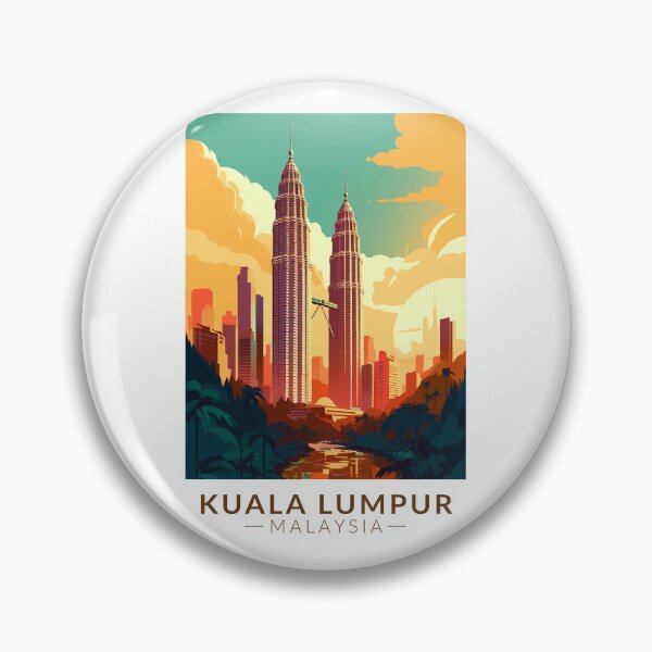 Item preview, Kuala Lumpur Malaysia Travel Art Vintage designed and sold by KrisSidDesigns.