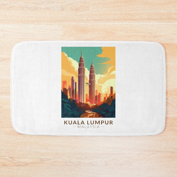 Item preview, Kuala Lumpur Malaysia Travel Art Vintage designed and sold by KrisSidDesigns.