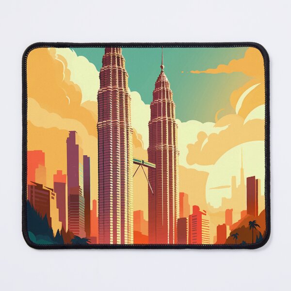 Item preview, Kuala Lumpur Malaysia Travel Art Vintage designed and sold by KrisSidDesigns.