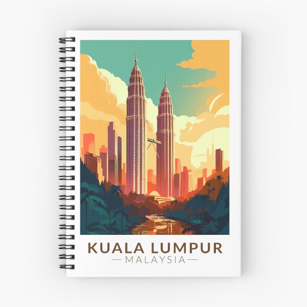 Item preview, Kuala Lumpur Malaysia Travel Art Vintage designed and sold by KrisSidDesigns.