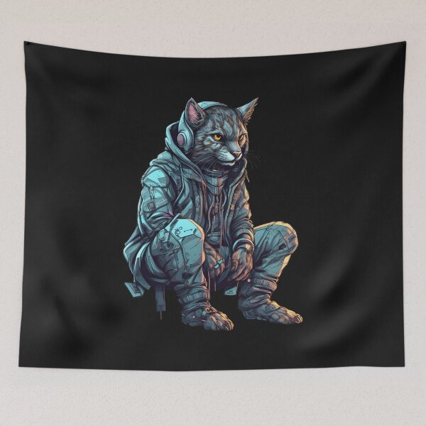 Item preview, Cyberpunk cat designed and sold by hamishby.