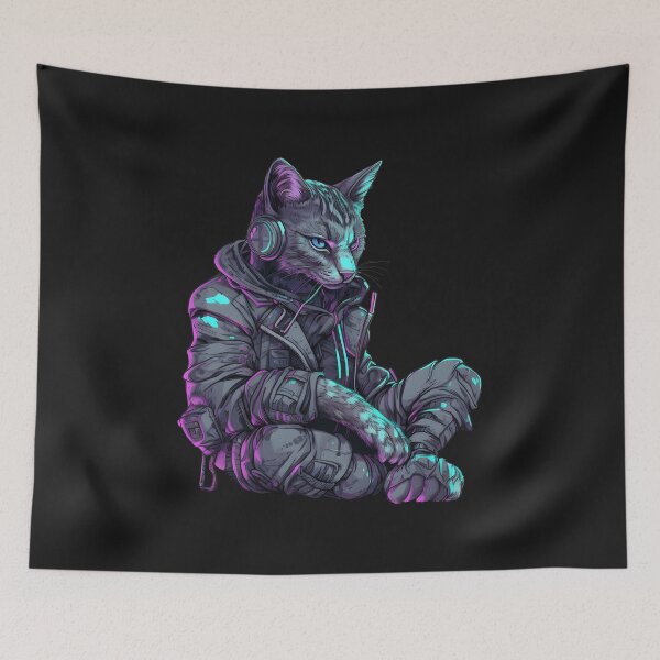 Item preview, Cyberpunk cat designed and sold by hamishby.