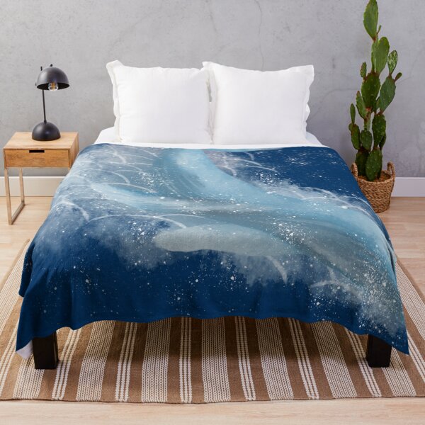 Item preview, Blue watercolour whale fish ocean sea designed and sold by SceneryStudio.