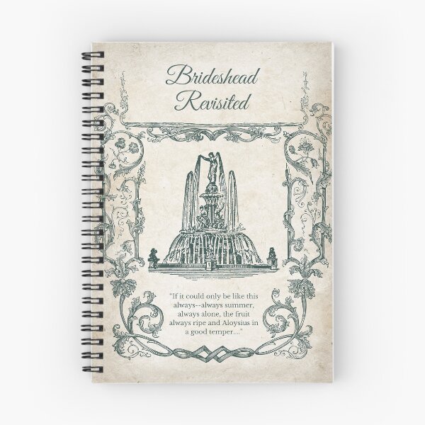 Item preview, Brideshead Revisted Fountain Book Cover in Green designed and sold by Roaming  the Greenwood.