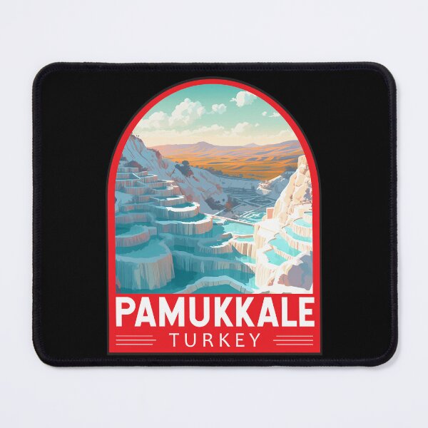 Item preview, Pamukkale Turkey Travel Retro Emblem designed and sold by KrisSidDesigns.