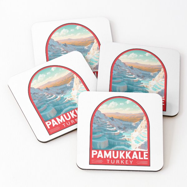 Item preview, Pamukkale Turkey Travel Retro Emblem designed and sold by KrisSidDesigns.