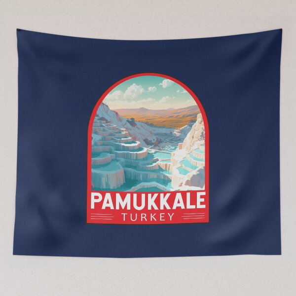 Item preview, Pamukkale Turkey Travel Retro Emblem designed and sold by KrisSidDesigns.