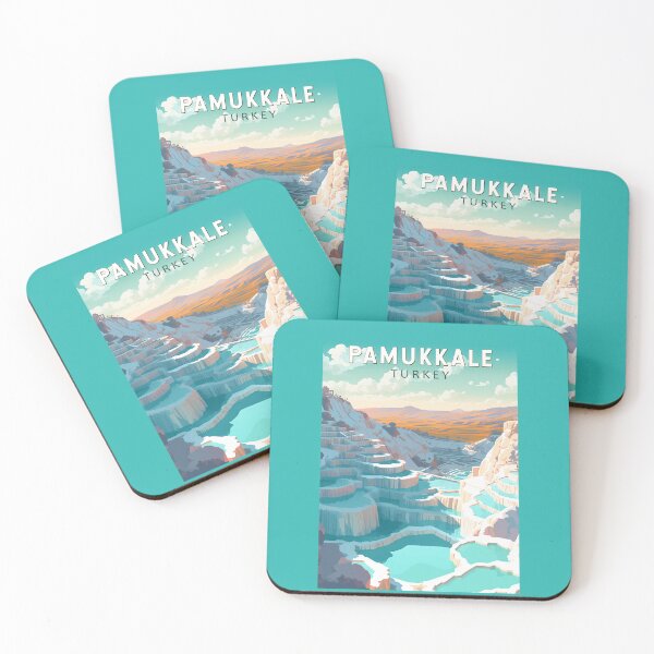 Item preview, Pamukkale Turkey Travel Art Vintage designed and sold by KrisSidDesigns.