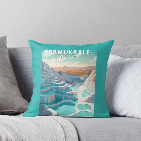 Item preview, Pamukkale Turkey Travel Art Vintage designed and sold by KrisSidDesigns.