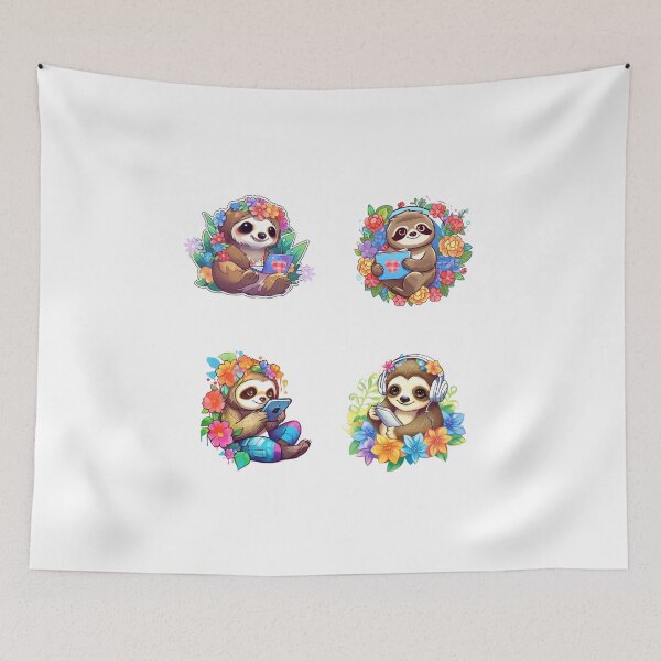 Item preview, Funny Sloths with Tablets designed and sold by AdiRemba.