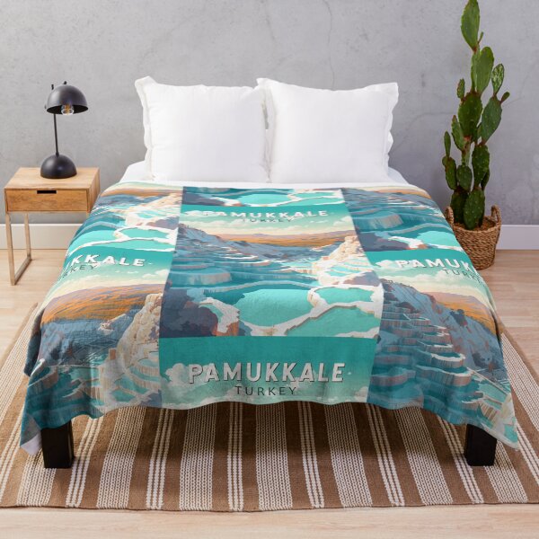 Item preview, Pamukkale Turkey Travel Art Vintage designed and sold by KrisSidDesigns.