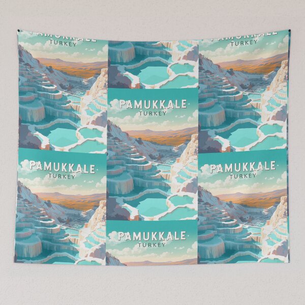 Item preview, Pamukkale Turkey Travel Art Vintage designed and sold by KrisSidDesigns.