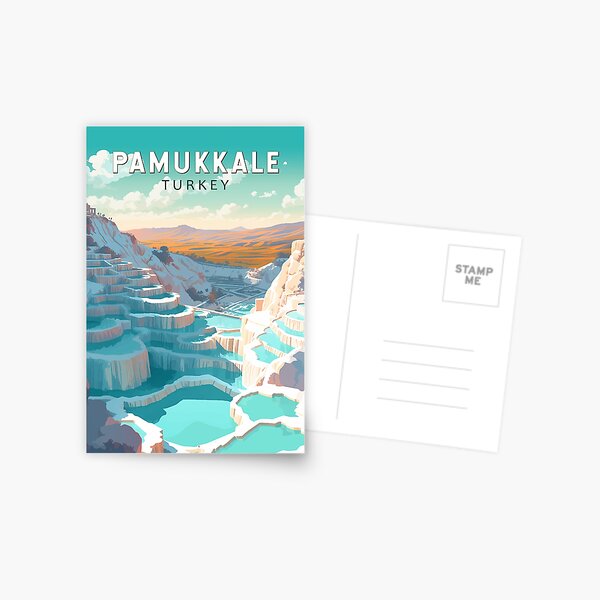 Item preview, Pamukkale Turkey Travel Art Vintage designed and sold by KrisSidDesigns.