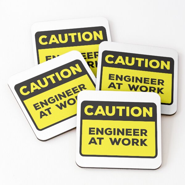 Item preview, Yellow Road Sign - Caution Engineer at Work designed and sold by Rhu Creations.