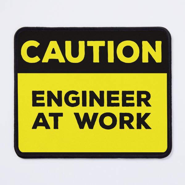Item preview, Yellow Road Sign - Caution Engineer at Work designed and sold by Rhu Creations.