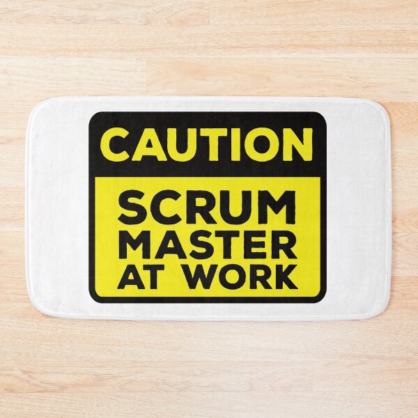 Artikelvorschau, Gelbes Verkehrsschild – Scrum Master bei der Arbeit entworfen und verkauft von Rhu Creations.