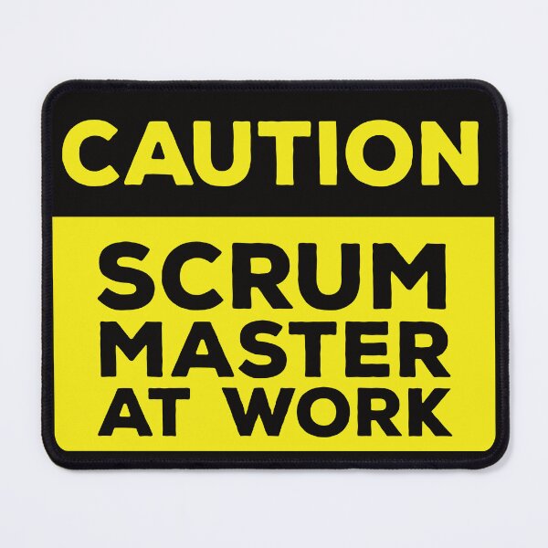 Artikelvorschau, Gelbes Verkehrsschild – Scrum Master bei der Arbeit entworfen und verkauft von Rhu Creations.