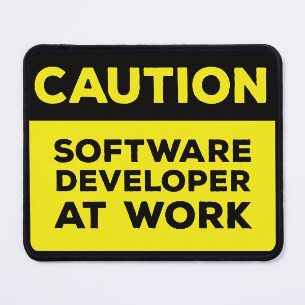 Item preview, Yellow Road Sign - Software Developer at Work designed and sold by Rhu Creations.