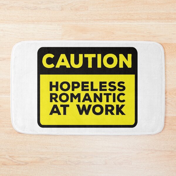 Item preview, Funny Yellow Road Sign - Caution Hopeless Romantic at Work designed and sold by Rhu Creations.