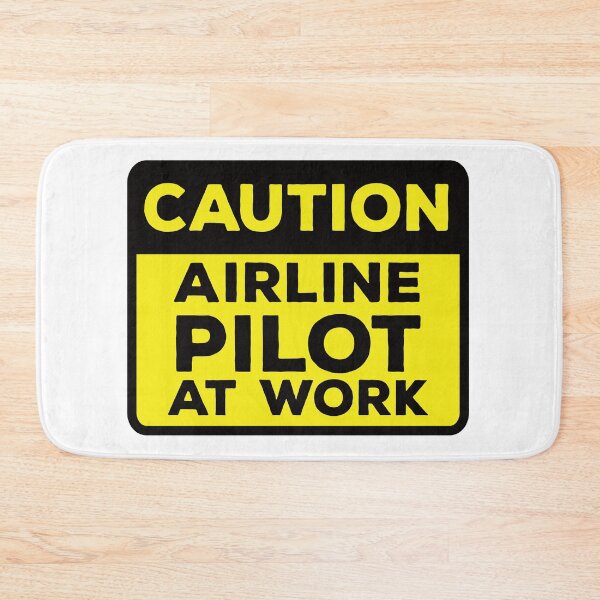 Artikelvorschau, Gelbes Verkehrsschild – Achtung Fluglinienpilot bei der Arbeit entworfen und verkauft von Rhu Creations.