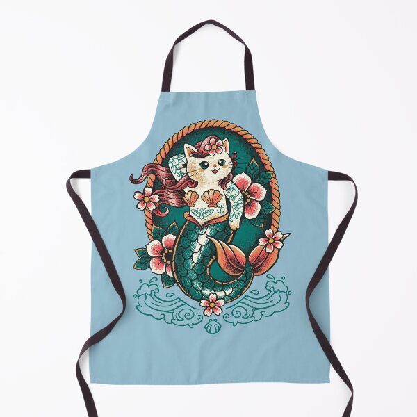Item preview, mermaid cat tattoo designed and sold by NemiMakeit.