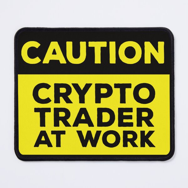 Item preview, Yellow Road Sign - Caution Crypto Trader at Work designed and sold by Rhu Creations.