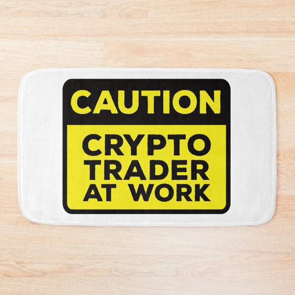Item preview, Yellow Road Sign - Caution Crypto Trader at Work designed and sold by Rhu Creations.