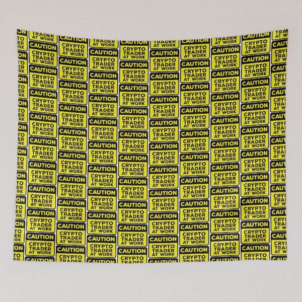 Item preview, Yellow Road Sign - Caution Crypto Trader at Work designed and sold by Rhu Creations.