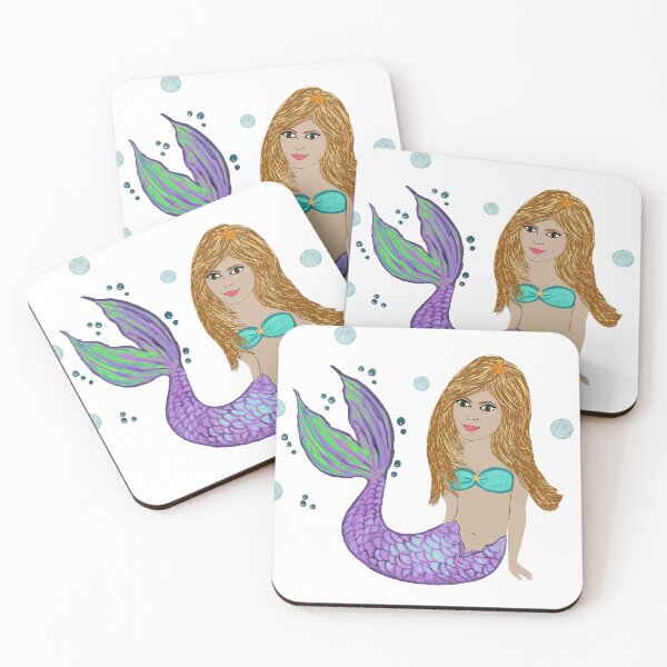 Item preview, Seated mermaid, mermaid with bubbles, gift for mermaid, mermaid gift, mermaid art, gift fohb designed and sold by LuluLaRock.