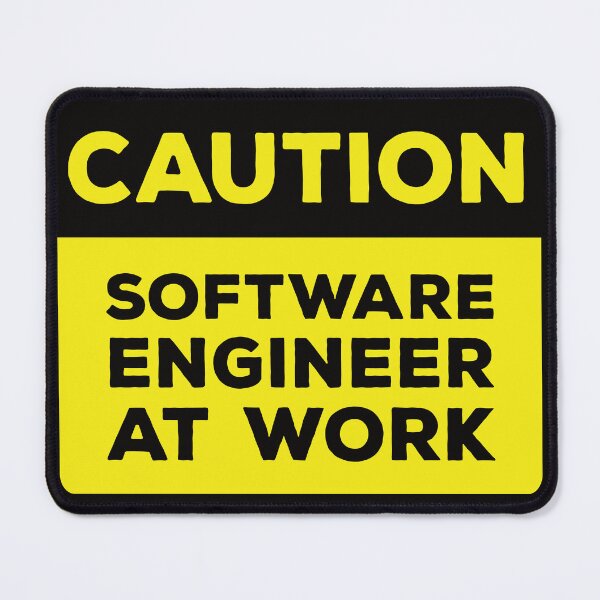 Item preview, Yellow Road Sign - Caution Software Engineer at Work designed and sold by Rhu Creations.